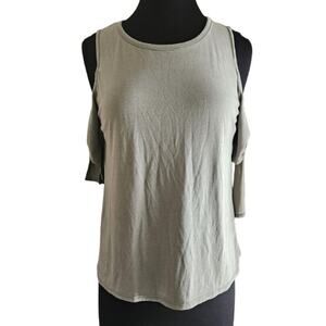Green Open Shoulder Top Size Medium